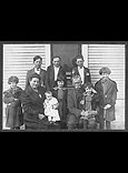 (Back l-r) Preston, Aubrey, Carl  (Front l-r) Alta, Mary Florence, Joyce (baby)Toy, John Sanford, Winnie, Lona Adair taken at Newcastle, TX